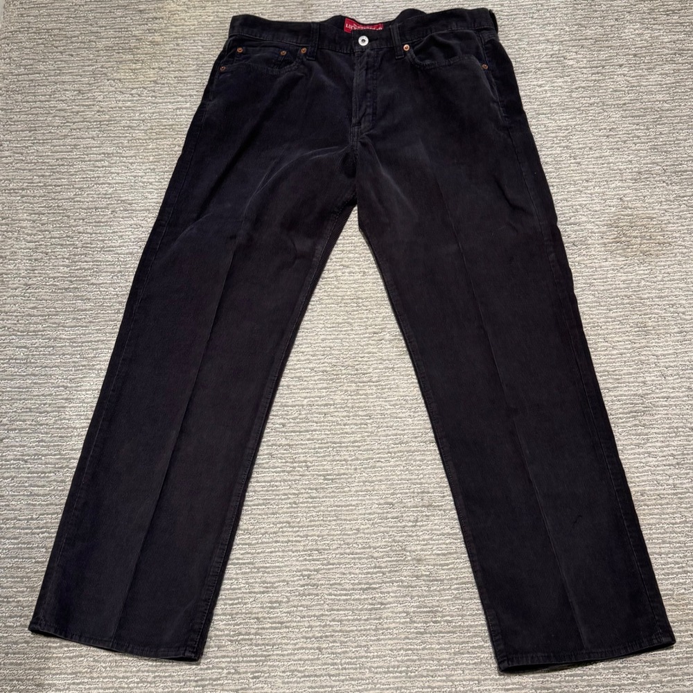 Lucky Brand 361 Vintage Straight Corduroy Pants Mens 36x30 Black Cotton Trousers